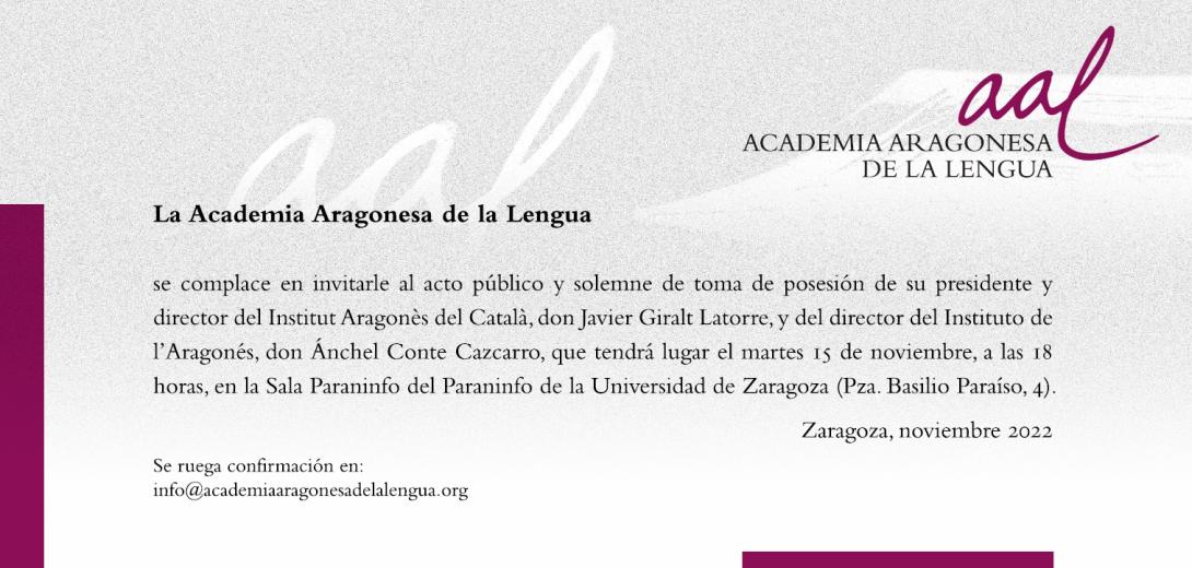 Invitación al acto de la Academia